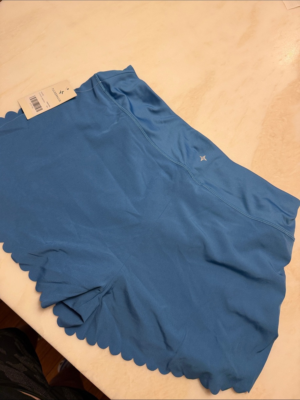 Tuckernuck Blue Scalloped Hem Athletic Shorts - Picture 3 of 5